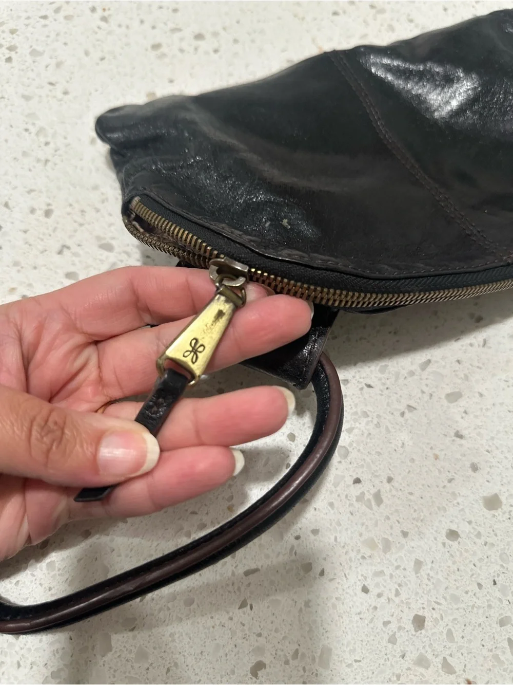 HOBO Black 100% Leather Wristlet Pouch Wallet